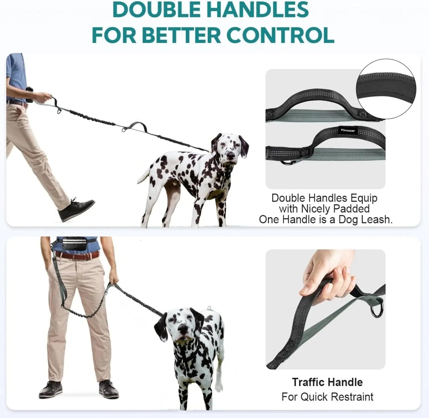 Pipidodo Hands-Free Dual Dog Leash with Waist Bag and Cushioned Pad - Effortless and Tangle-Free Walking for Two Dogs