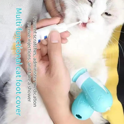 Cat Bathing Shoes – Set of 4 Pairs, Silicone Paw Protectors for Pet Grooming – Safeguards Paws During Baths, Prevents Scratching, Durable and Reliable.