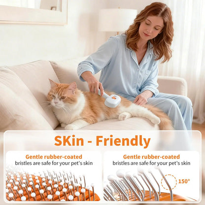 Furlyn Self-Cleaning Pet Hair Remover Brush for Dogs and Cats with Spray Mist – One-Click Deshedding Grooming Tool for Effective Shedding and Undercoat Removal