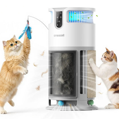 Oneisall Air Purifier for Homes with Pets, 3-in-1 Washable HEPA Filter, Dual-Sided Filter with 200G Activated Carbon, Pet-Friendly Design with Pet Lock, Allergen Relief and Odor Removal