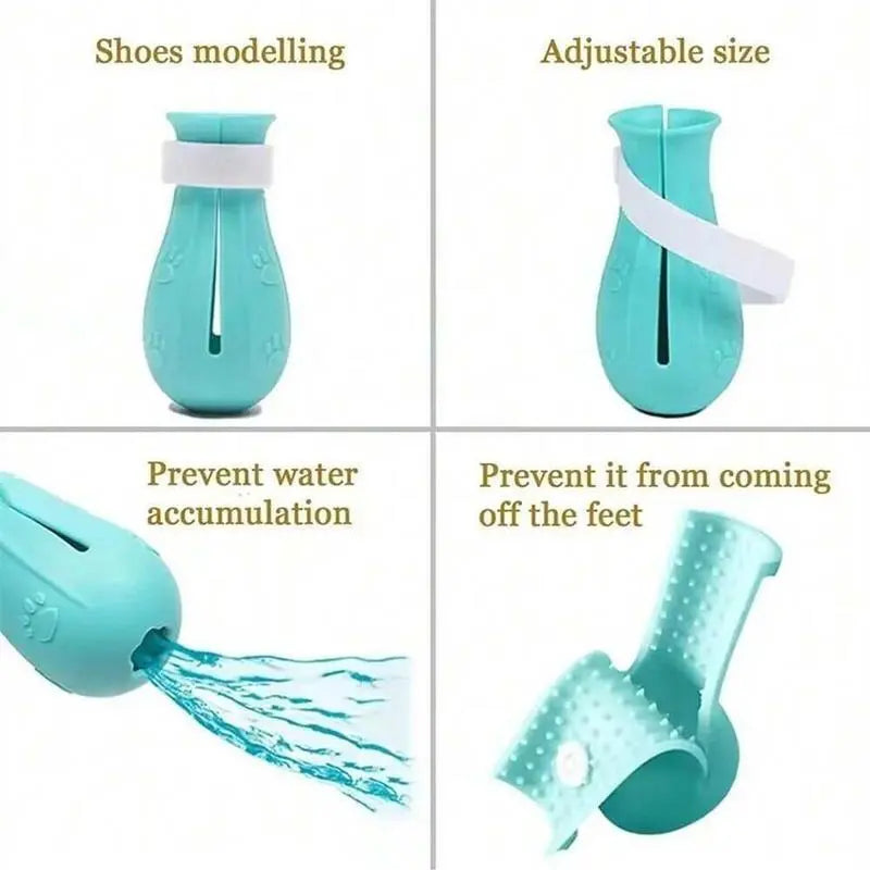 Cat Bathing Shoes – Set of 4 Pairs, Silicone Paw Protectors for Pet Grooming – Safeguards Paws During Baths, Prevents Scratching, Durable and Reliable.