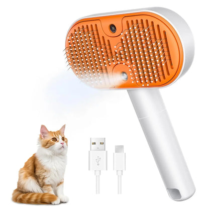 Furlyn Self-Cleaning Pet Hair Remover Brush for Dogs and Cats with Spray Mist – One-Click Deshedding Grooming Tool for Effective Shedding and Undercoat Removal
