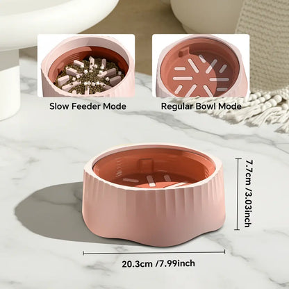 2-in-1 Slow Feeder Dog Bowl - 20.3 cm Large Snowflake Maze Puzzle Bowl for Fast Eaters, Removable Insert, Dual Feed Modes, Durable and Easy to Clean, Promotes Healthy Digestion, Suitable for Dogs and Cats