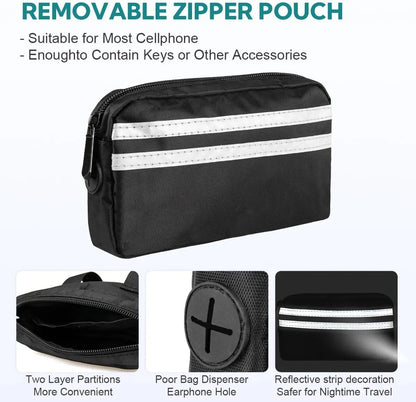 Pipidodo Hands-Free Dual Dog Leash with Waist Bag and Cushioned Pad - Effortless and Tangle-Free Walking for Two Dogs