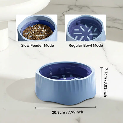 2-in-1 Slow Feeder Dog Bowl - 20.3 cm Large Snowflake Maze Puzzle Bowl for Fast Eaters, Removable Insert, Dual Feed Modes, Durable and Easy to Clean, Promotes Healthy Digestion, Suitable for Dogs and Cats