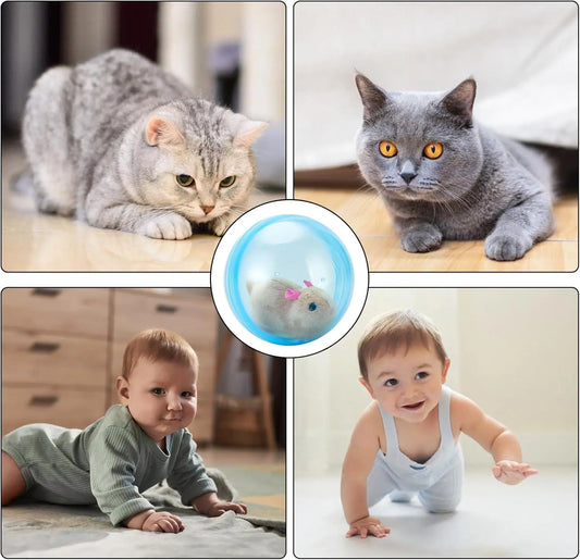 Smart Cat Toy: USB Rechargeable Auto-Rolling Ball for Hands-Free Play with Mouse for Indoor Cats