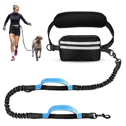 Pipidodo Hands-Free Dual Dog Leash with Waist Bag and Cushioned Pad - Effortless and Tangle-Free Walking for Two Dogs