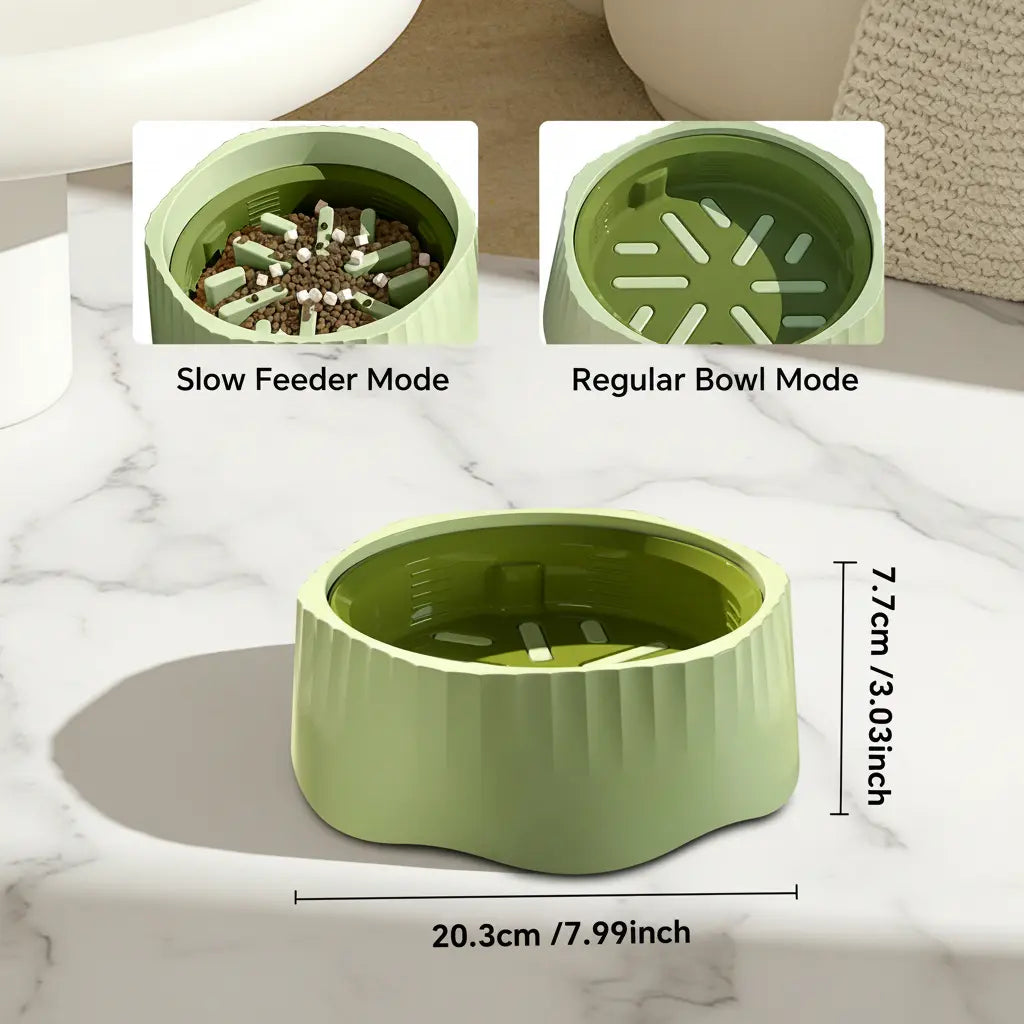 2-in-1 Slow Feeder Dog Bowl - 20.3 cm Large Snowflake Maze Puzzle Bowl for Fast Eaters, Removable Insert, Dual Feed Modes, Durable and Easy to Clean, Promotes Healthy Digestion, Suitable for Dogs and Cats